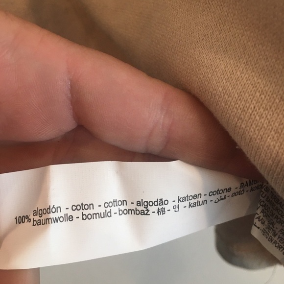 Zara two tone mixed fabric sweatshirt cream, chambray sleeves black collar small - Picture 5 of 8